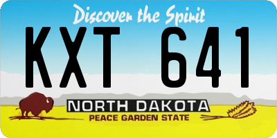 ND license plate KXT641
