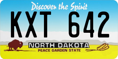 ND license plate KXT642