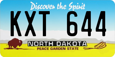 ND license plate KXT644