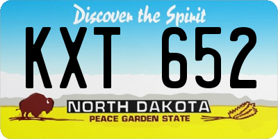 ND license plate KXT652