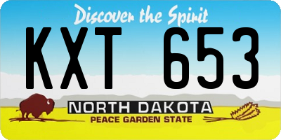 ND license plate KXT653