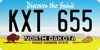 ND license plate KXT655