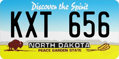 ND license plate KXT656