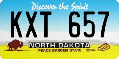 ND license plate KXT657