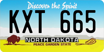 ND license plate KXT665