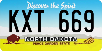 ND license plate KXT669