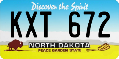 ND license plate KXT672