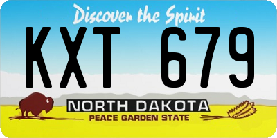 ND license plate KXT679