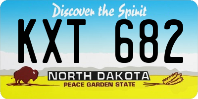 ND license plate KXT682