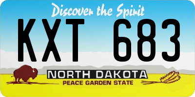 ND license plate KXT683
