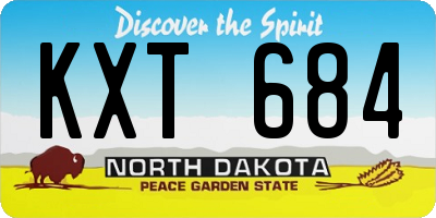 ND license plate KXT684