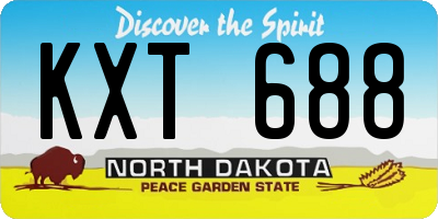 ND license plate KXT688