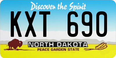 ND license plate KXT690