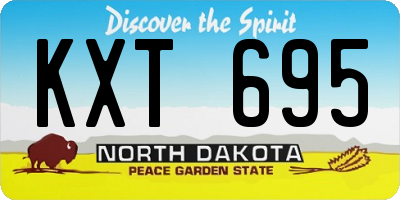 ND license plate KXT695