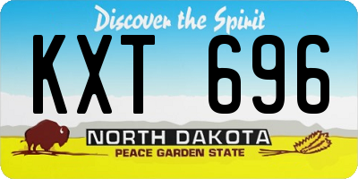ND license plate KXT696