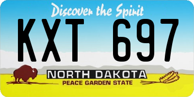 ND license plate KXT697