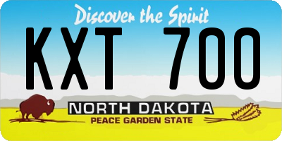ND license plate KXT700