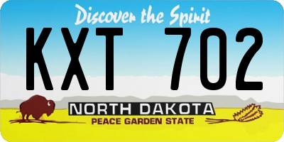 ND license plate KXT702
