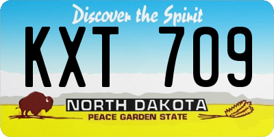 ND license plate KXT709
