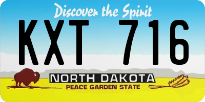 ND license plate KXT716