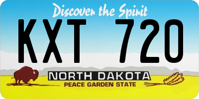 ND license plate KXT720