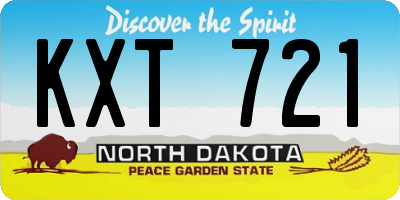 ND license plate KXT721