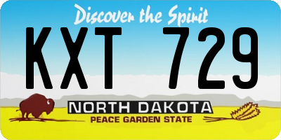 ND license plate KXT729