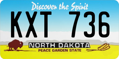 ND license plate KXT736