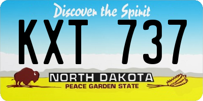 ND license plate KXT737