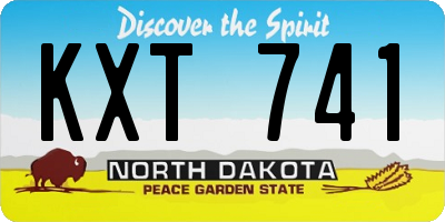 ND license plate KXT741