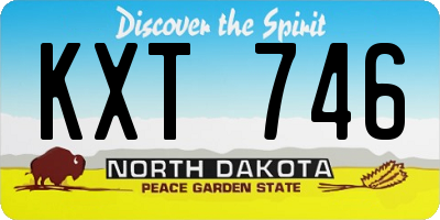 ND license plate KXT746