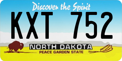 ND license plate KXT752