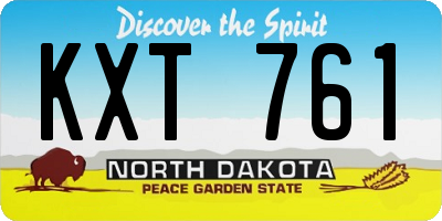 ND license plate KXT761
