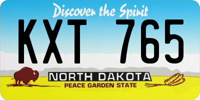 ND license plate KXT765
