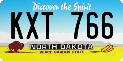 ND license plate KXT766