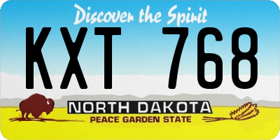 ND license plate KXT768