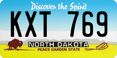 ND license plate KXT769
