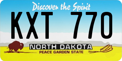 ND license plate KXT770