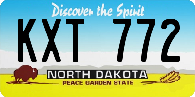 ND license plate KXT772