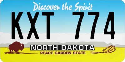 ND license plate KXT774