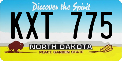 ND license plate KXT775