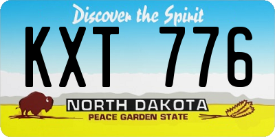 ND license plate KXT776