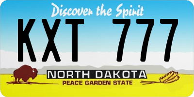 ND license plate KXT777