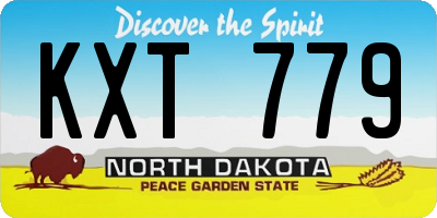 ND license plate KXT779