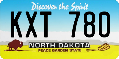 ND license plate KXT780