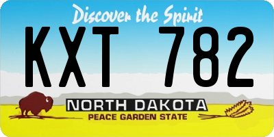 ND license plate KXT782
