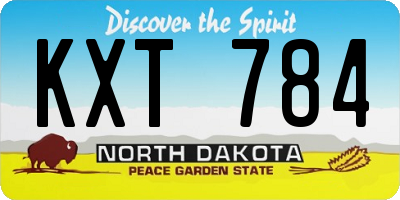 ND license plate KXT784