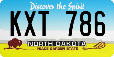 ND license plate KXT786