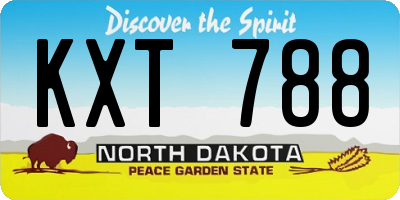 ND license plate KXT788