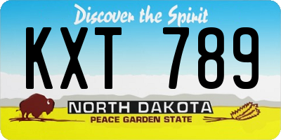 ND license plate KXT789